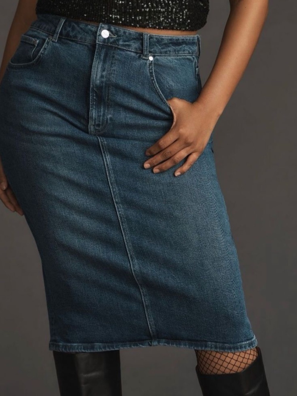 Anthropologie | Pilcro Denim Pencil Skirt Color: Denim size 4 - Picture 3 of 11